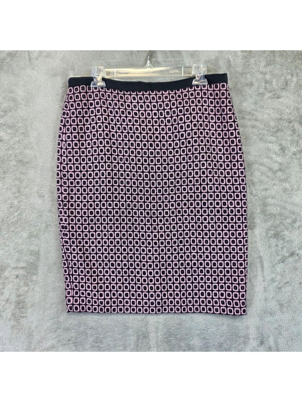 Talbots Skirt Womens 10 Pink Geometric Tweed Pencil Knee Length Wool Lined